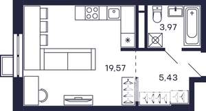 Студия квартира, вторичка, 30м2, 12/28 этаж