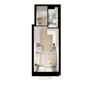 Студия квартира, вторичка, 24м2, 3/9 этаж