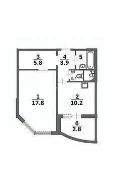 1-к квартира, вторичка, 42м2, 23/25 этаж