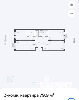 3-к квартира, вторичка, 80м2, 8/22 этаж