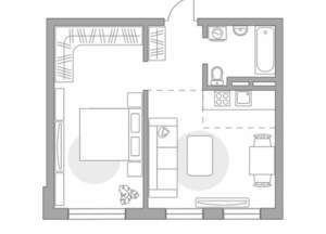 2-к квартира, строящийся дом, 39м2, 4/6 этаж