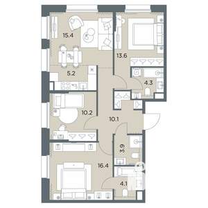 4-к квартира, вторичка, 83м2, 3/6 этаж