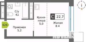 Студия квартира, вторичка, 23м2, 20/32 этаж