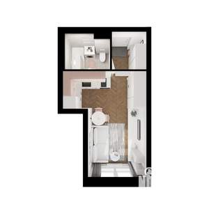 Студия квартира, вторичка, 23м2, 6/9 этаж