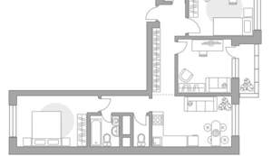 3-к квартира, вторичка, 68м2, 9/23 этаж