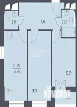 2-к квартира, вторичка, 53м2, 16/28 этаж