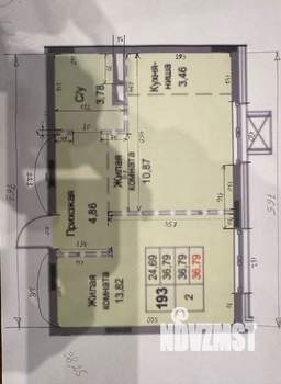 2-к квартира, вторичка, 37м2, 3/6 этаж