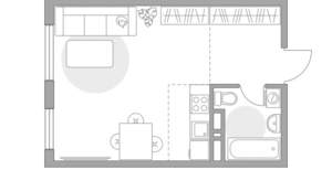Студия квартира, вторичка, 28м2, 3/6 этаж