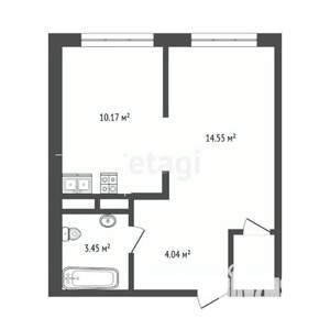 1-к квартира, вторичка, 32м2, 2/8 этаж
