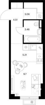 Студия квартира, вторичка, 26м2, 7/9 этаж