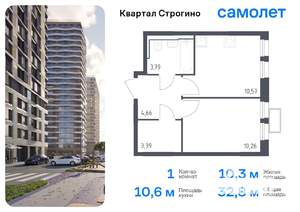 1-к квартира, вторичка, 33м2, 23/24 этаж