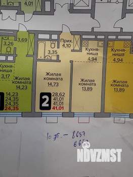 2-к квартира, сданный дом, 41м2, 10/25 этаж