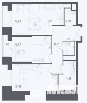 2-к квартира, вторичка, 62м2, 6/28 этаж