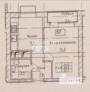 1-к квартира, вторичка, 31м2, 4/4 этаж