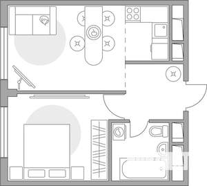 2-к квартира, строящийся дом, 31м2, 4/14 этаж