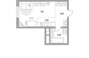 Студия квартира, вторичка, 24м2, 6/14 этаж