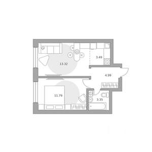 2-к квартира, вторичка, 37м2, 20/25 этаж