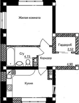 1-к квартира, вторичка, 37м2, 2/3 этаж