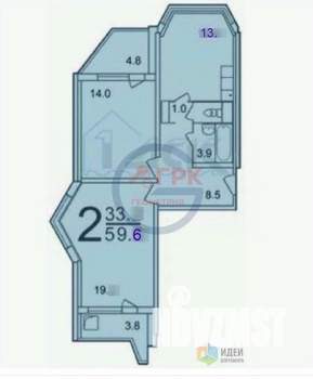2-к квартира, вторичка, 60м2, 11/17 этаж