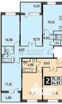 3-к квартира, вторичка, 96м2, 3/22 этаж