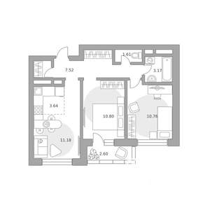 3-к квартира, вторичка, 53м2, 7/25 этаж