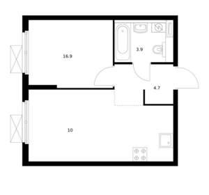 1-к квартира, вторичка, 36м2, 8/9 этаж