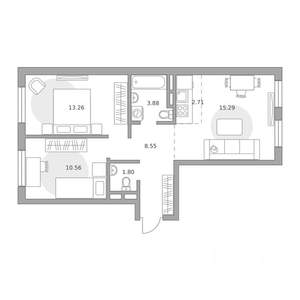 3-к квартира, вторичка, 56м2, 3/8 этаж