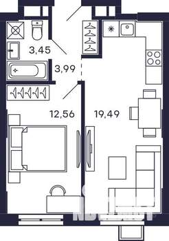 1-к квартира, вторичка, 39м2, 7/28 этаж