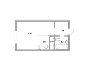 Студия квартира, вторичка, 24м2, 21/24 этаж