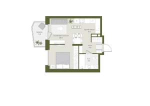 1-к квартира, вторичка, 36м2, 2/8 этаж