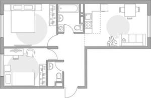 3-к квартира, строящийся дом, 54м2, 5/6 этаж