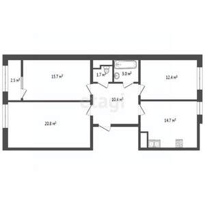 3-к квартира, вторичка, 79м2, 3/25 этаж