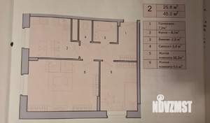 2-к квартира, вторичка, 45м2, 1/8 этаж