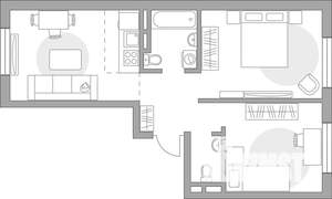 3-к квартира, строящийся дом, 52м2, 2/6 этаж