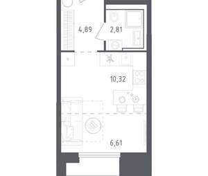 Студия квартира, вторичка, 25м2, 17/28 этаж