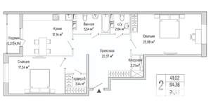 2-к квартира, вторичка, 96м2, 6/9 этаж
