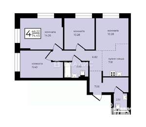 3-к квартира, вторичка, 75м2, 9/12 этаж