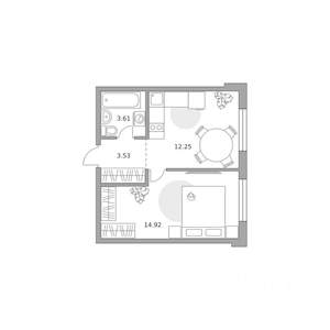 1-к квартира, вторичка, 34м2, 5/14 этаж