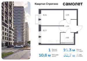 1-к квартира, вторичка, 33м2, 17/24 этаж