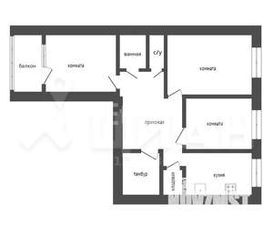 3-к квартира, вторичка, 64м2, 6/10 этаж