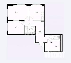 2-к квартира, вторичка, 67м2, 1/9 этаж