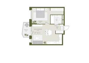 1-к квартира, вторичка, 45м2, 3/8 этаж