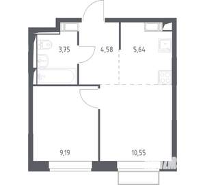 1-к квартира, вторичка, 34м2, 5/15 этаж
