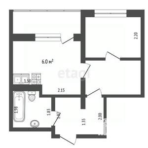 1-к квартира, вторичка, 35м2, 4/8 этаж