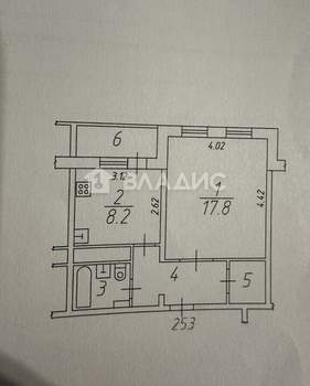 1-к квартира, вторичка, 38м2, 1/17 этаж