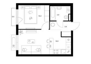 1-к квартира, вторичка, 35м2, 3/9 этаж