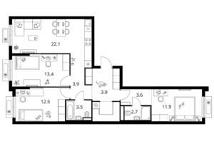 3-к квартира, вторичка, 85м2, 2/9 этаж