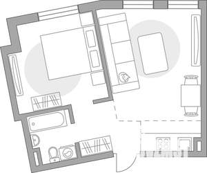 2-к квартира, строящийся дом, 42м2, 1/6 этаж