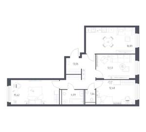 3-к квартира, вторичка, 76м2, 17/24 этаж