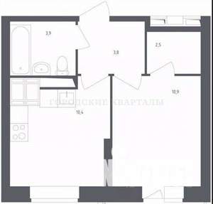 1-к квартира, вторичка, 33м2, 2/22 этаж